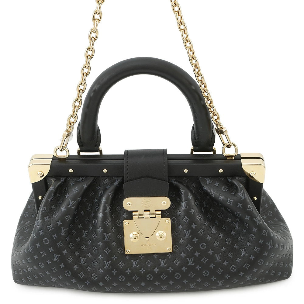Louis Vuitton Nanogram Monogram Clutch Handbag Black